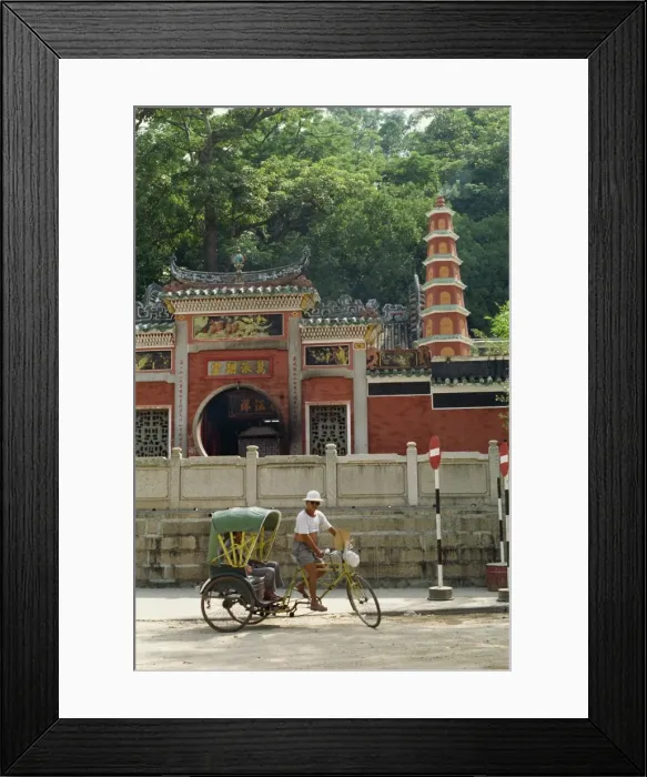 Framed Print : Cycle rickshaw in front of the A Ma Temple in Macau, China, Asia Framed Print : Cycle rickshaw in front of the A Ma Temple in Macau, China, Asia