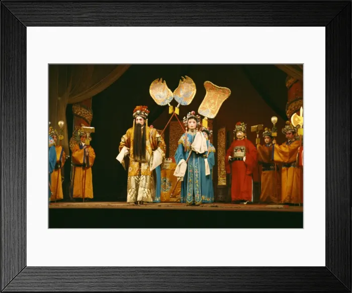 Framed Print : Actors on stage during a traditional Sichuan Opera in China, Asia
