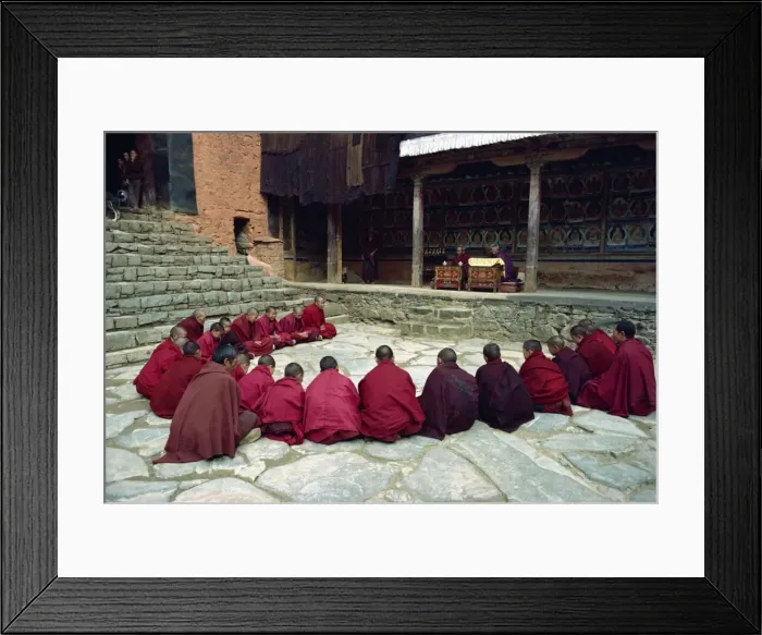 Framed Print : A group of young novice monks sitting in a circle during an oral examination Framed Print : A group of young novice monks sitting in a circle during an oral examination
