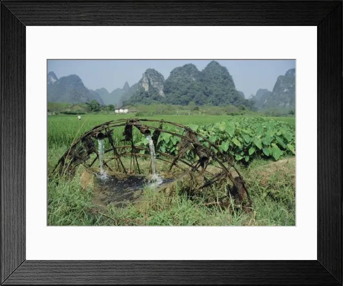 Framed Print : Traditional bamboo waterwheel, Guilin, China, Asia Framed Print : Traditional bamboo waterwheel, Guilin, China, Asia