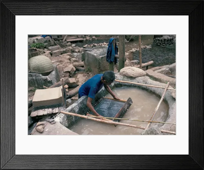 Framed Print : Making hand made paper, China, Asia Framed Print : Making hand made paper, China, Asia