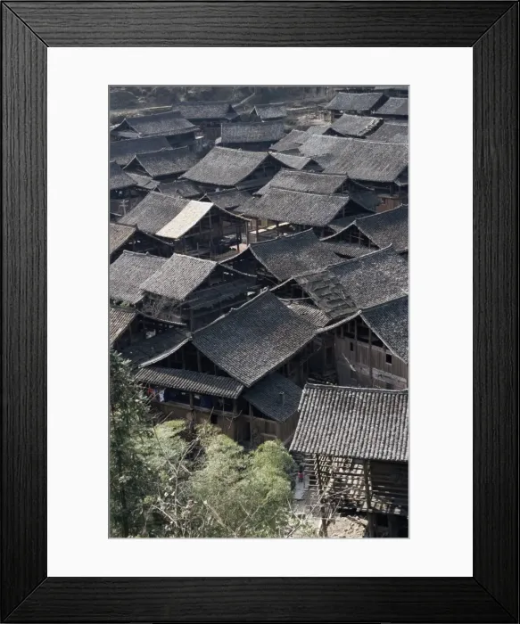 Framed Print : Typical Dong village near Rongjiang, Guizhou, China, Asia Framed Print : Typical Dong village near Rongjiang, Guizhou, China, Asia