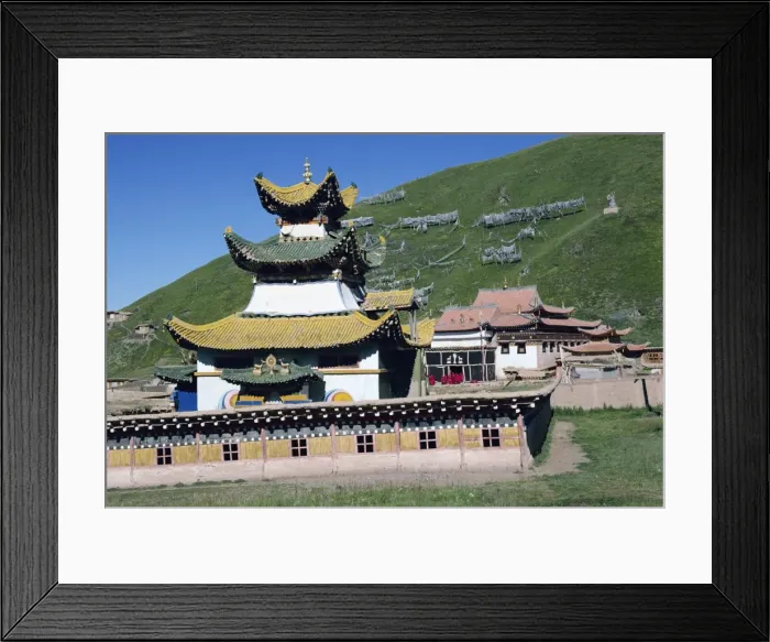 Framed Print : Derlong, Red Sect Monastery, at Jigzhi in Qinghai, China, Asia Framed Print : Derlong, Red Sect Monastery, at Jigzhi in Qinghai, China, Asia
