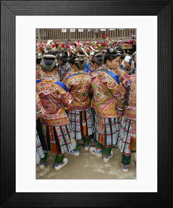 Framed Print : Miao festival costume, Pingyong, Guizhou province, China, Asia Framed Print : Miao festival costume, Pingyong, Guizhou province, China, Asia