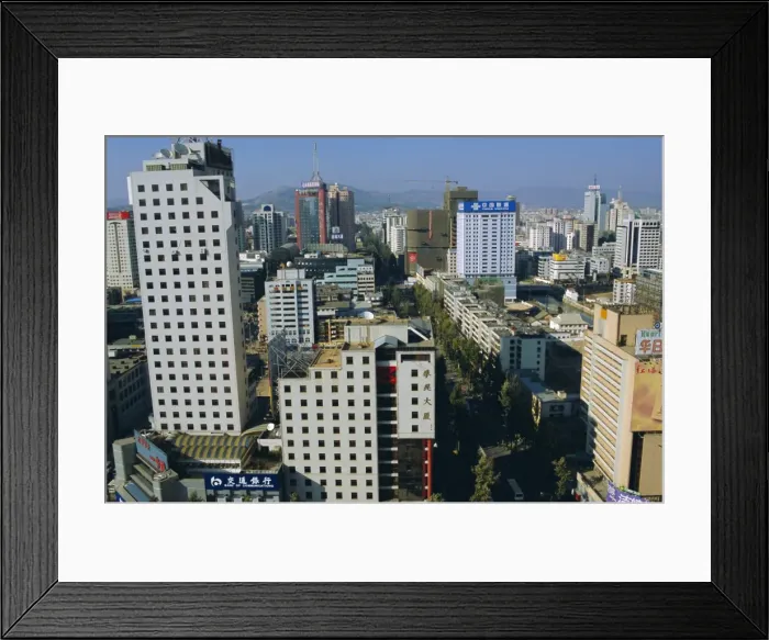 Framed Print : Modern central business district, Kunming, Yunnan Province, China Framed Print : Modern central business district, Kunming, Yunnan Province, China