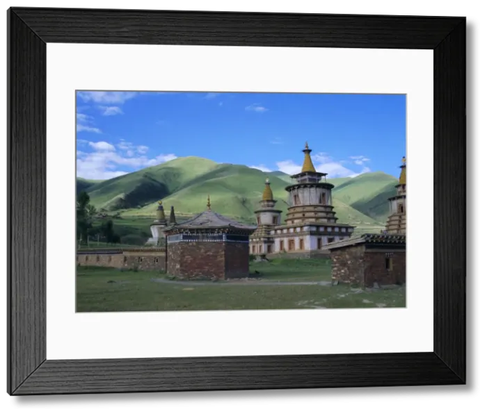 Framed Print : Red Sect Buddhist monastery, Archon, Baima, Qinghai Province, China, Asia Framed Print : Red Sect Buddhist monastery, Archon, Baima, Qinghai Province, China, Asia