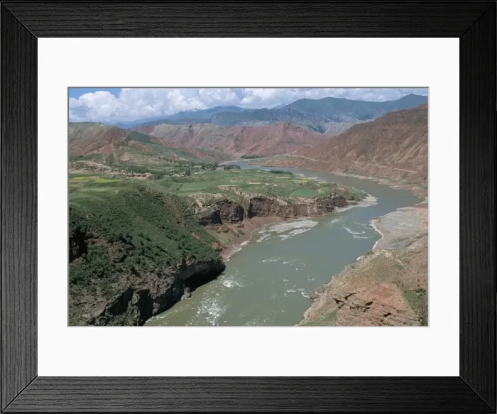 Framed Print : Yellow River, Lajia, Qinghai Province, China, Asia Framed Print : Yellow River, Lajia, Qinghai Province, China, Asia