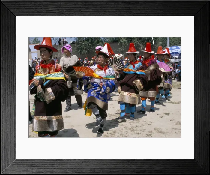 Framed Print : Tibetans dressed for religious shamans ceremony, Tongren, Qinghai Province Framed Print : Tibetans dressed for religious shamans ceremony, Tongren, Qinghai Province