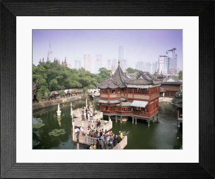 Framed Print : Yu Yuan tea house and city skyline, Yu Yuan Shangcheng, Yu Gardens Bazaar Framed Print : Yu Yuan tea house and city skyline, Yu Yuan Shangcheng, Yu Gardens Bazaar