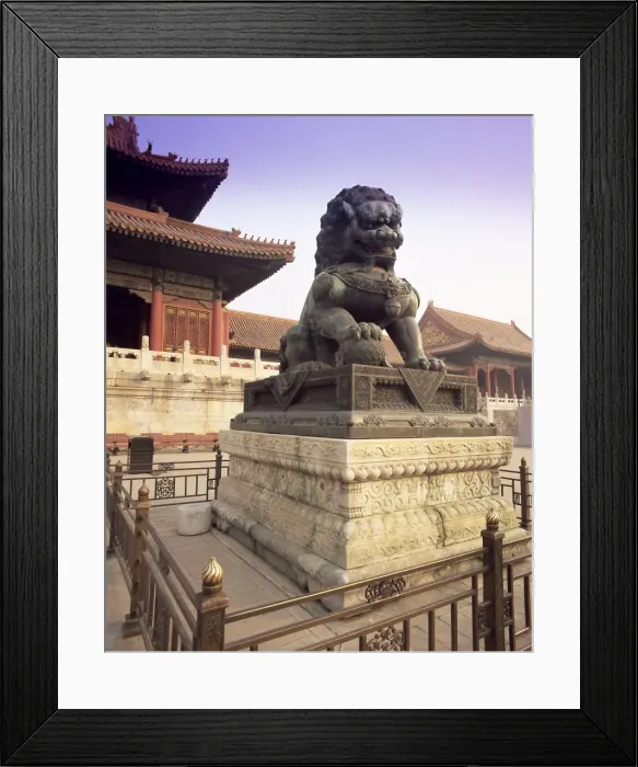 Framed Print : Lion statue, Forbidden City, Beijing, China, Asia Framed Print : Lion statue, Forbidden City, Beijing, China, Asia