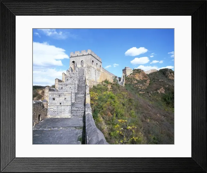 Framed Print : Elevated panoramic view of the Jinshanling section, Great Wall of China Framed Print : Elevated panoramic view of the Jinshanling section, Great Wall of China
