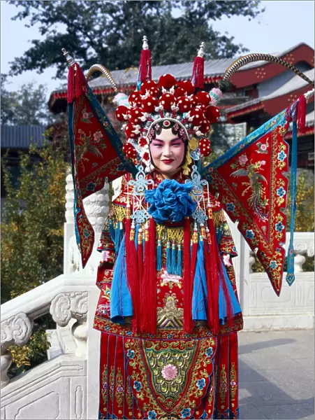 Portrait of Beijing opera performer in costume, Beijing, China, Asia