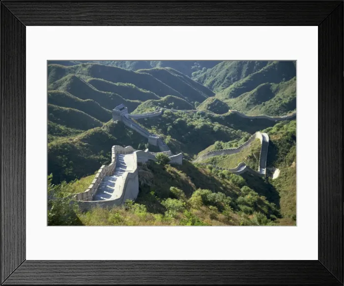 Framed Print : The Great Wall of China snaking through the hills, UNESCO World Heritage Site Framed Print : The Great Wall of China snaking through the hills, UNESCO World Heritage Site