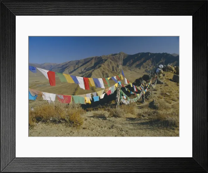 Framed Print : Buddhist prayer flags, Samye monastery, Tibet, China Framed Print : Buddhist prayer flags, Samye monastery, Tibet, China