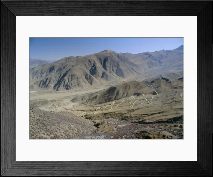 Framed Print : Road up to Ganden monastery, Tibet, China, Asia Framed Print : Road up to Ganden monastery, Tibet, China, Asia