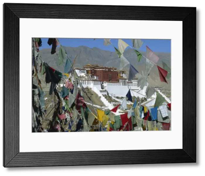 Framed Print : The Potala palace, UNESCO World Heritage Site, seen through prayer flags Framed Print : The Potala palace, UNESCO World Heritage Site, seen through prayer flags