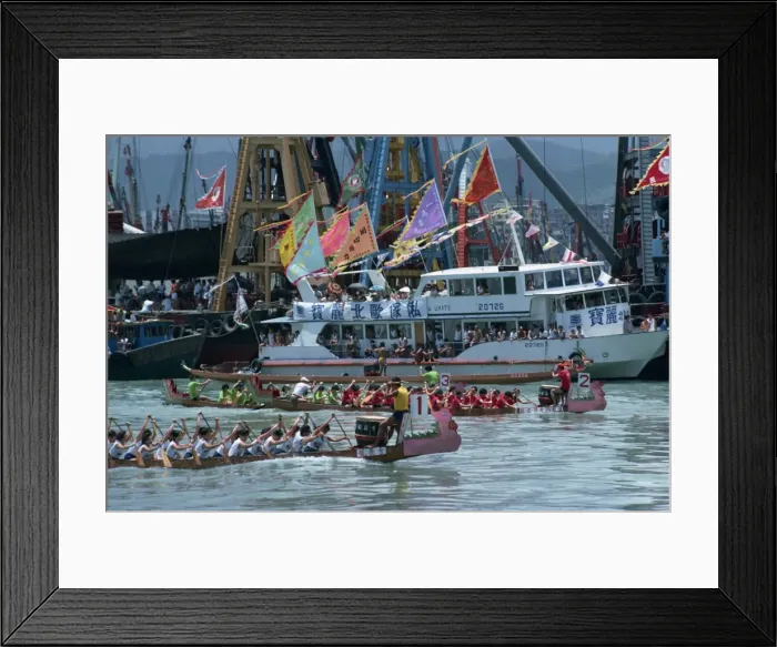 Framed Print : Annual boat races, Hong Kong, China, Asia Framed Print : Annual boat races, Hong Kong, China, Asia