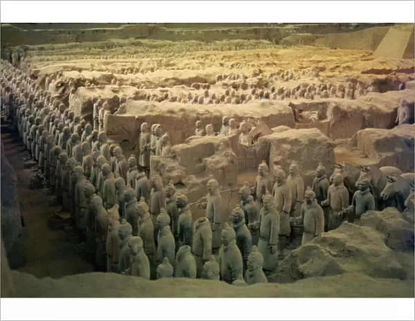 Terracotta warriors in the tomb of Chin Shih Huang Ti, Xian, China, Asia