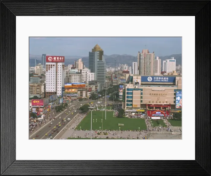 Framed Print : Around Dongfanghong Square, new high-rise buildings, Lanzhou city, China, Asia Framed Print : Around Dongfanghong Square, new high-rise buildings, Lanzhou city, China, Asia