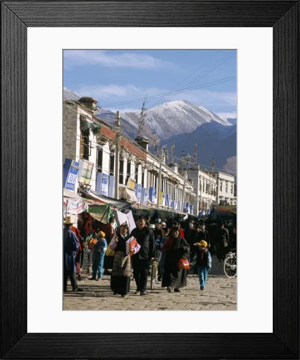 Framed Print : Shopping street in new Chinese district, Lhasa, Tibet, China, Asia Framed Print : Shopping street in new Chinese district, Lhasa, Tibet, China, Asia