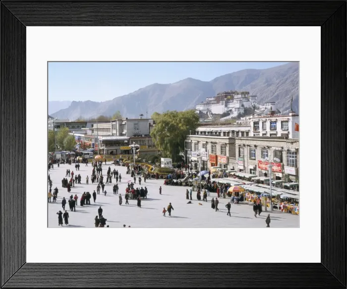 Framed Print : Main square in front of Jokhang, Potala palace beyond, Lhasa, Tibet, China, Asia Framed Print : Main square in front of Jokhang, Potala palace beyond, Lhasa, Tibet, China, Asia
