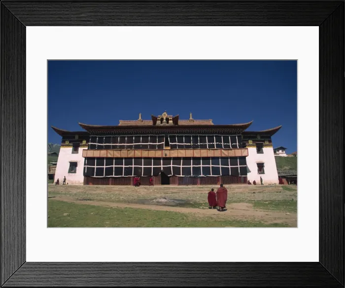 Framed Print : Lamas in front of the monastery at Langmusi in Gansu Province, China, Asia Framed Print : Lamas in front of the monastery at Langmusi in Gansu Province, China, Asia