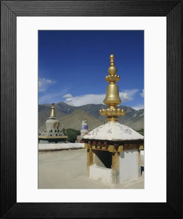 Framed Print : The roof of Samye Monastery, Tibet, China, Asia Framed Print : The roof of Samye Monastery, Tibet, China, Asia