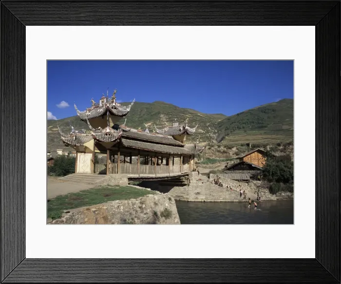 Framed Print : Ornate bridge, Songpan, Sichuan Province, China, Asia Framed Print : Ornate bridge, Songpan, Sichuan Province, China, Asia