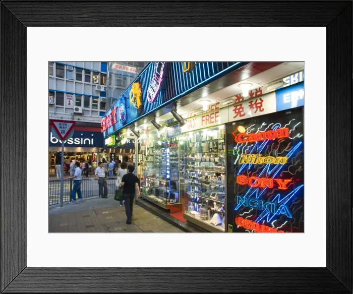 Framed Print : Street scene, Tsim Sha Tsui, Kowloon, Hong Kong, China, Asia Framed Print : Street scene, Tsim Sha Tsui, Kowloon, Hong Kong, China, Asia