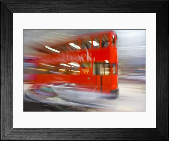 Framed Print : Tram at speed in Central at night, Hong Kong, China, Asia Framed Print : Tram at speed in Central at night, Hong Kong, China, Asia