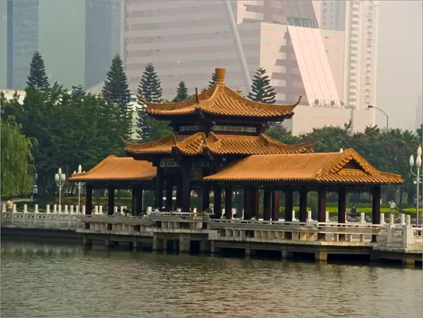 Pagoda, Litchi Park, Shenzhen Special Economic Zone (S. E. Z. ), Guangdong, China, Asia