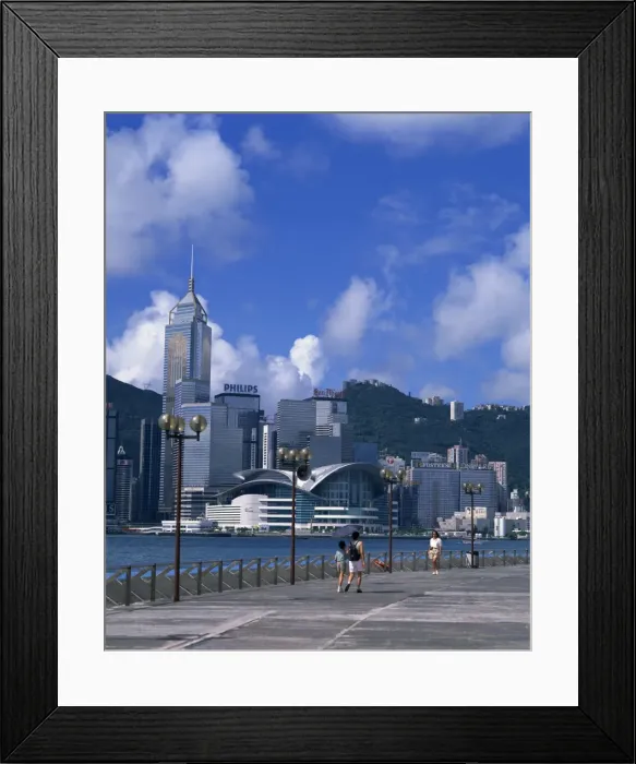 Framed Print : The Central Building, tallest, and Convention Centre in Wan Chai, Promenade in Kowloon Framed Print : The Central Building, tallest, and Convention Centre in Wan Chai, Promenade in Kowloon