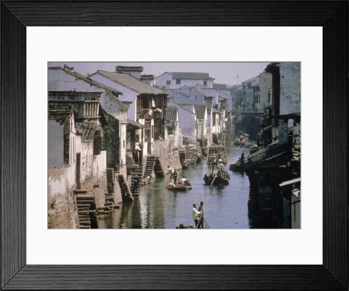 Framed Print : Ancient canal in the city, part of the Great Canal, the longest in China Framed Print : Ancient canal in the city, part of the Great Canal, the longest in China