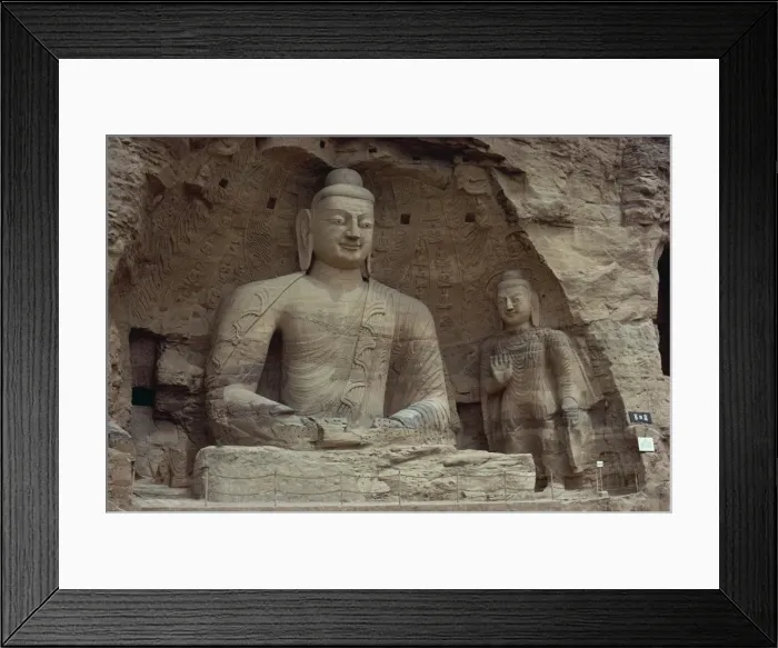 Framed Print : Stone carved Buddha and Bodhisattva, Cave No. 20, Yun Kang Caves, UNESCO World Heritage Site Framed Print : Stone carved Buddha and Bodhisattva, Cave No. 20, Yun Kang Caves, UNESCO World Heritage Site