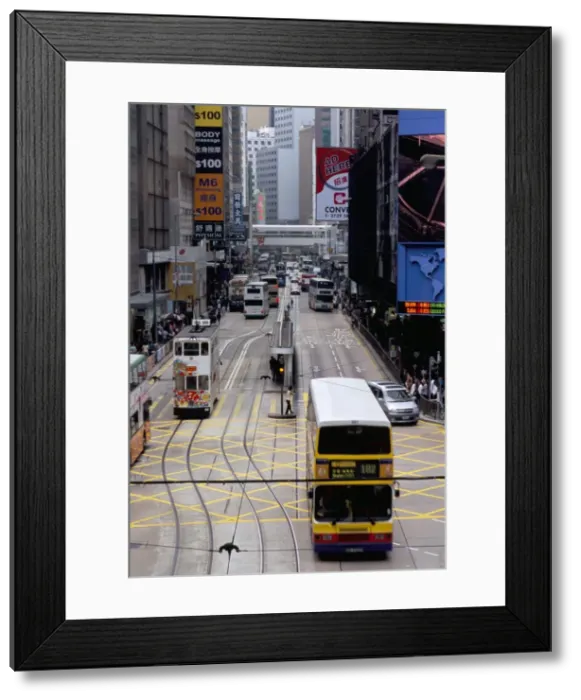 Framed Print : Trams, Des Voeux Road, Central, Hong Kong Island, Hong Kong, China, Asia Framed Print : Trams, Des Voeux Road, Central, Hong Kong Island, Hong Kong, China, Asia