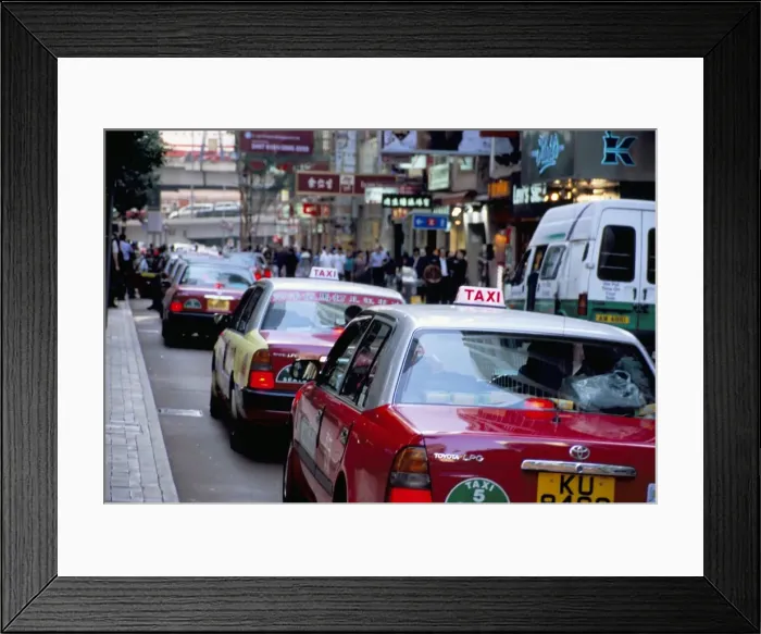 Framed Print : Taxis, Causeway Bay, Hong Kong Island, Hong Kong, China, Asia Framed Print : Taxis, Causeway Bay, Hong Kong Island, Hong Kong, China, Asia