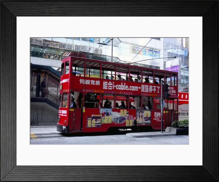 Framed Print : Red tram, Des Voeux Road, Central, Hong Kong Island, Hong Kong, China, Asia Framed Print : Red tram, Des Voeux Road, Central, Hong Kong Island, Hong Kong, China, Asia