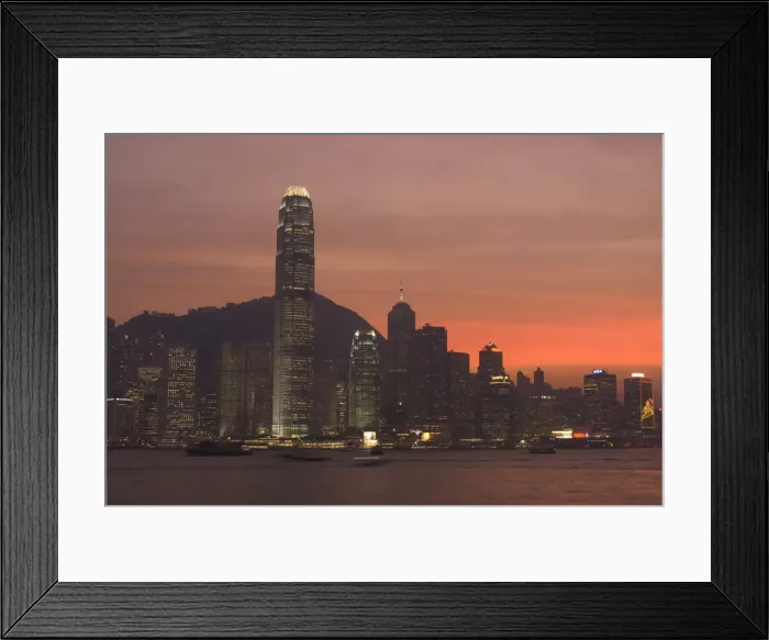 Framed Print : Two IFC Building and Central, Hong Kong Island skyline at dusk, Hong Kong, China, Asia Framed Print : Two IFC Building and Central, Hong Kong Island skyline at dusk, Hong Kong, China, Asia