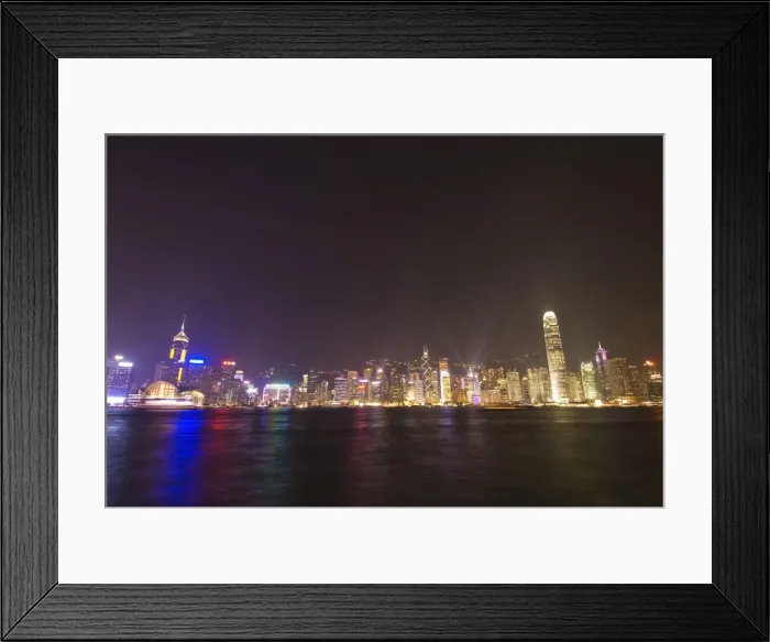 Framed Print : Light show over Hong Kong Island skyline, Hong Kong, China, Asia Framed Print : Light show over Hong Kong Island skyline, Hong Kong, China, Asia
