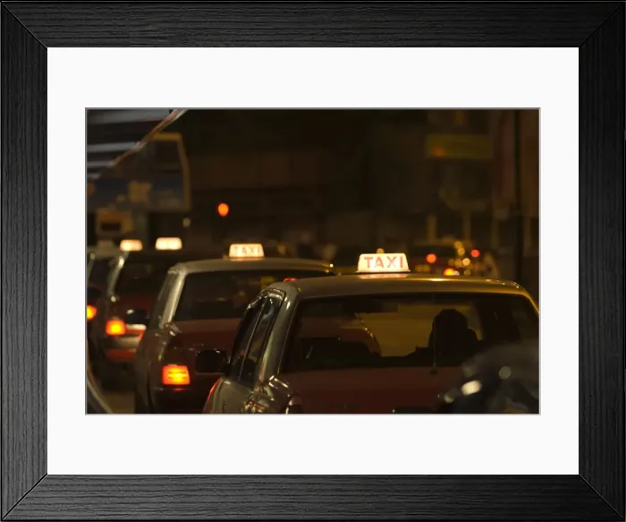 Framed Print : Taxi rank, Kowloon, Hong Kong, China, Asia Framed Print : Taxi rank, Kowloon, Hong Kong, China, Asia