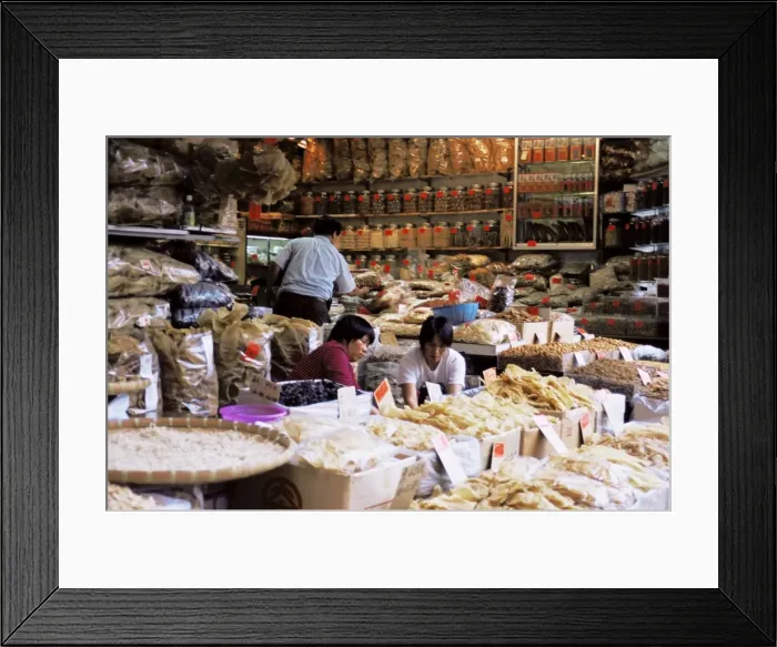 Framed Print : Dried seafood shop, Des Voeux Road West, Hong Kong Island, Hong Kong, China, Asia Framed Print : Dried seafood shop, Des Voeux Road West, Hong Kong Island, Hong Kong, China, Asia