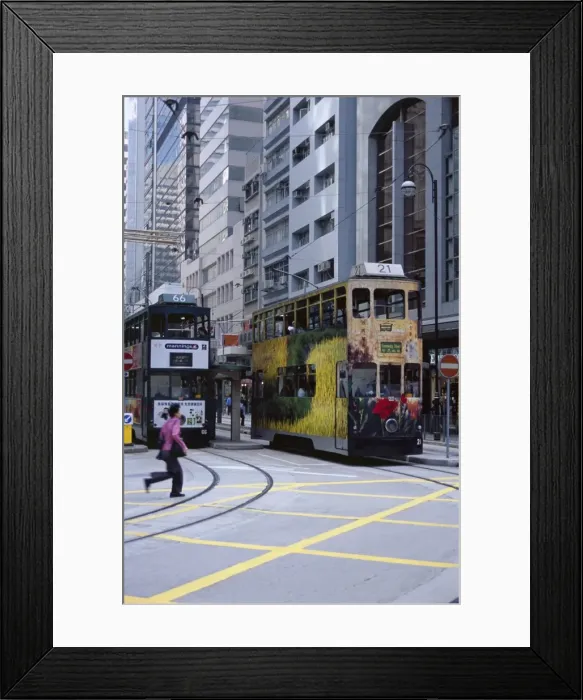 Framed Print : Trams, Hong Kong Island, Hong Kong, China, Asia Framed Print : Trams, Hong Kong Island, Hong Kong, China, Asia