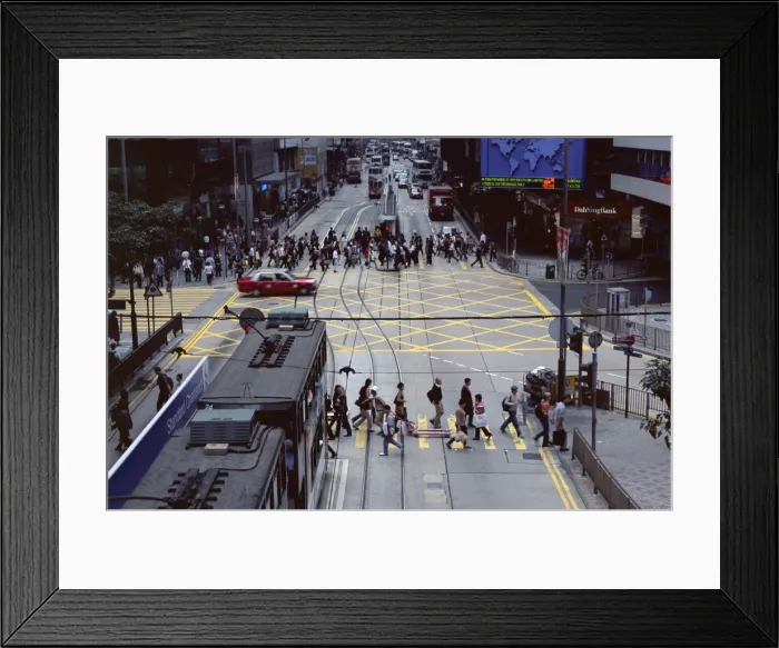 Framed Print : Busy crossing, Des Voeux Road, Central, Hong Kong Island, Hong Kong, China, Asia Framed Print : Busy crossing, Des Voeux Road, Central, Hong Kong Island, Hong Kong, China, Asia