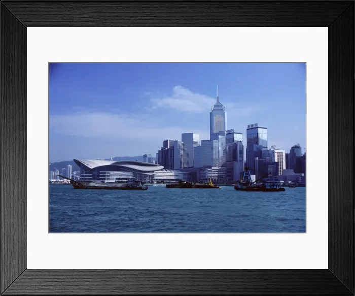 Framed Print : Exhibition and Convention Center, Wan Chai waterfront, Victoria Harbour Framed Print : Exhibition and Convention Center, Wan Chai waterfront, Victoria Harbour