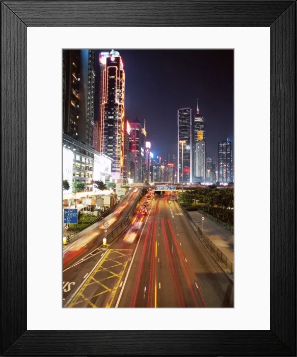 Framed Print : Gloucester Road at night, Causeway Bay, Hong Kong Island, Hong Kong, China, Asia Framed Print : Gloucester Road at night, Causeway Bay, Hong Kong Island, Hong Kong, China, Asia