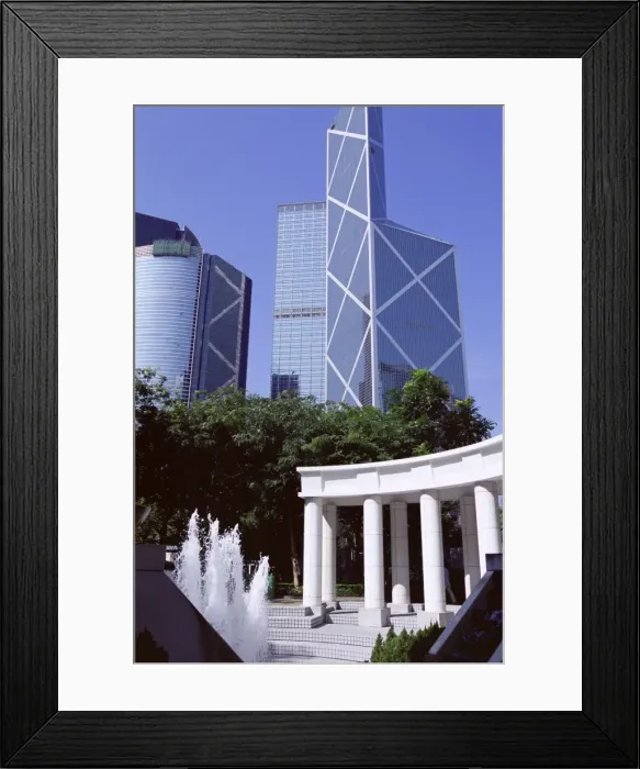 Framed Print : Bank of China Building from Hong Kong Park, Central, Hong Kong Island, Hong Kong Framed Print : Bank of China Building from Hong Kong Park, Central, Hong Kong Island, Hong Kong