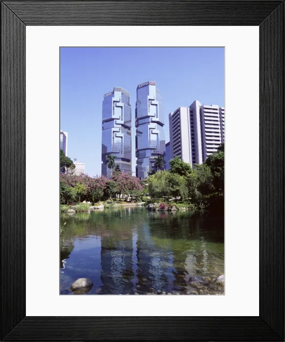 Framed Print : The Lippo Towers from Hong Kong Park, Central, Hong Kong Island, Hong Kong, China, Asia Framed Print : The Lippo Towers from Hong Kong Park, Central, Hong Kong Island, Hong Kong, China, Asia