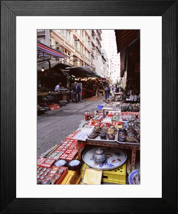 Framed Print : Street stalls, Upper Lascar Row, Hong Kong Island, Hong Kong, China, Asia Framed Print : Street stalls, Upper Lascar Row, Hong Kong Island, Hong Kong, China, Asia