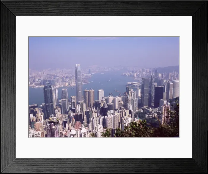 Framed Print : Hong Kong Island skyline and Victoria Harbour beyond, Hong Kong, China, Asia Framed Print : Hong Kong Island skyline and Victoria Harbour beyond, Hong Kong, China, Asia