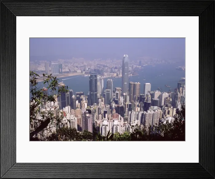 Framed Print : Hong Kong Island skyline and Victoria Harbour beyond, Hong Kong, China, Asia Framed Print : Hong Kong Island skyline and Victoria Harbour beyond, Hong Kong, China, Asia